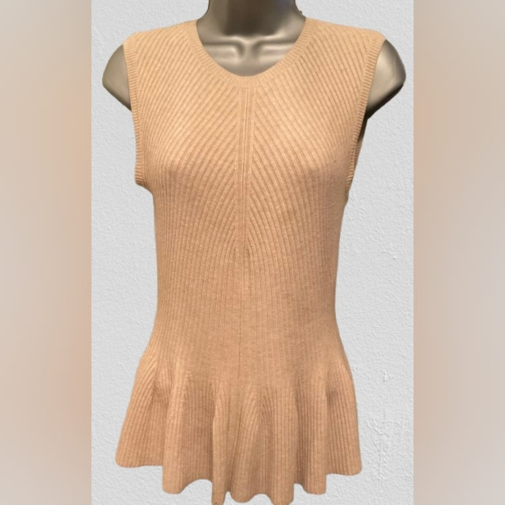Rebecca Taylor Tan Ribbed Flare Sleeveless (Read Details)